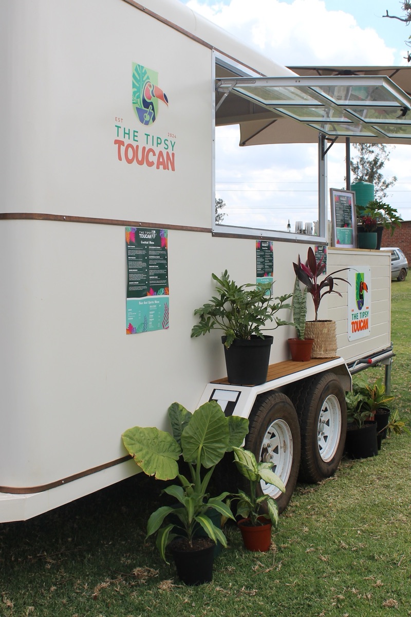 The Tipsy Toucan mobile bar set up outdoors