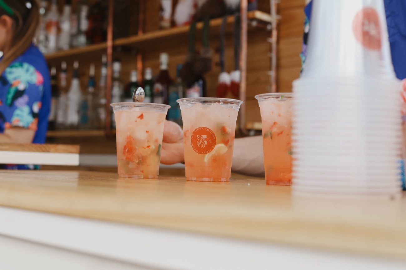 Signature spritz cocktails on the bar