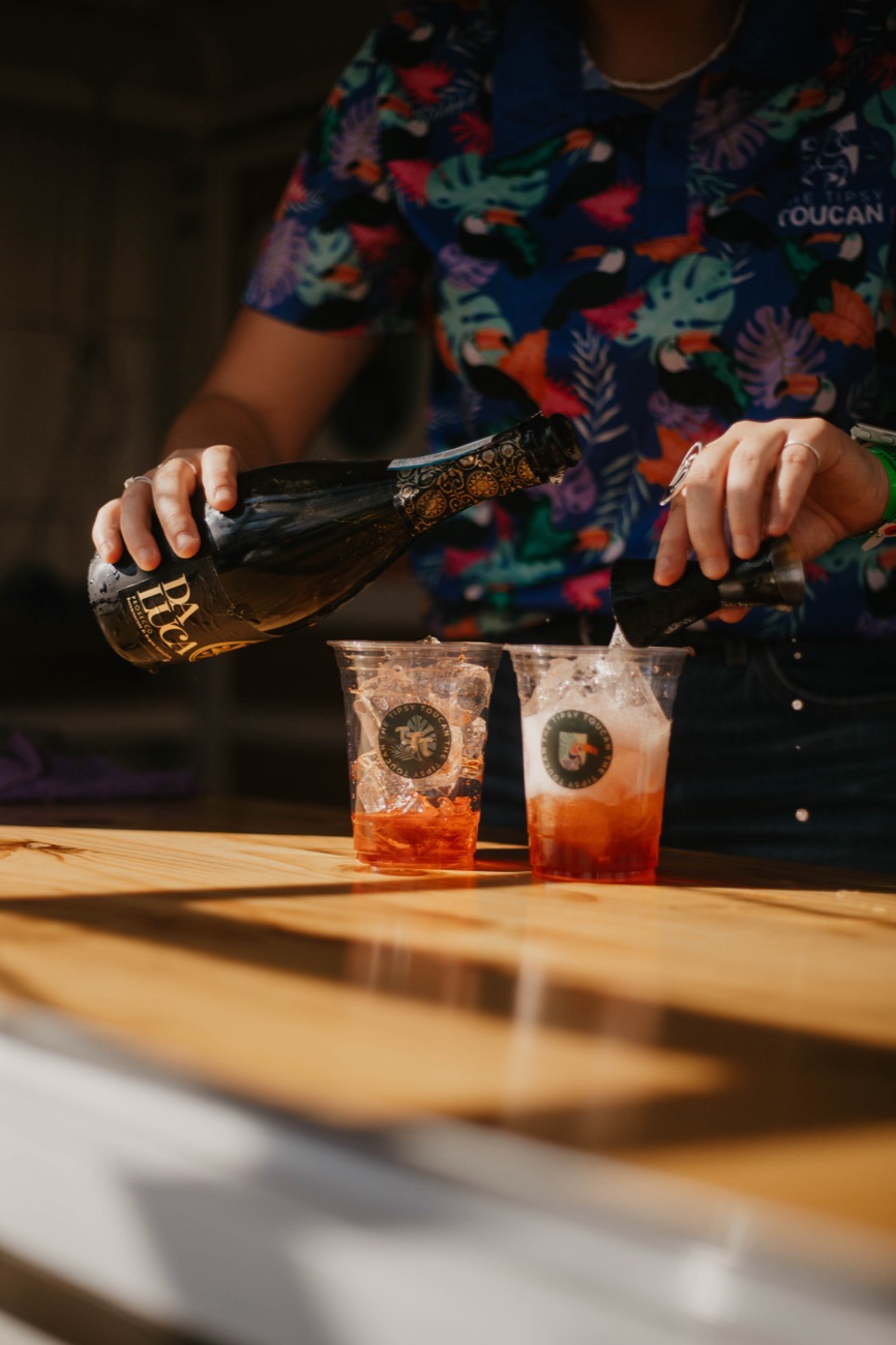 Cocktails being poured