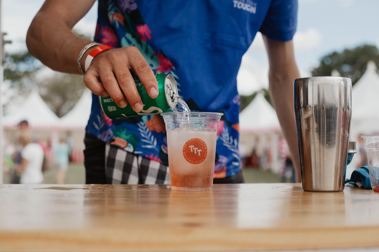Bartender mixing a custom cocktail